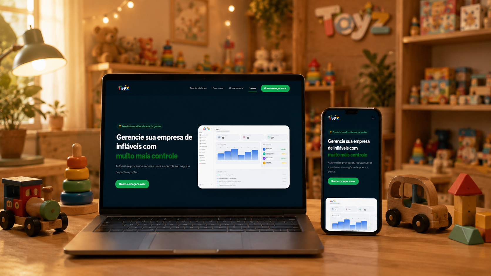 Toyz preview da landing page